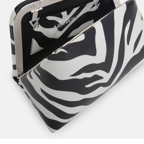 The Attico Black White Zebra Midnight clutch shoulder bag - Picture 5 of 12